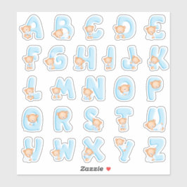 ブルーベアーアルファベットセット シール