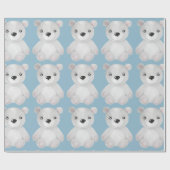 ブルーベアーウォーター色の男の子のシャワー包み紙 ラッピングペーパー (フラット)