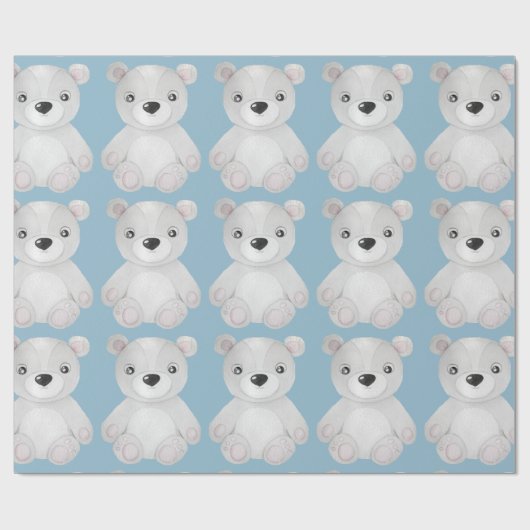 ブルーベアーウォーター色の男の子のシャワー包み紙 ラッピングペーパー (フラット)