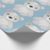 ブルーベアーウォーター色の男の子のシャワー包み紙 ラッピングペーパー (角)