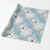 ブルーベアーウォーター色ボーイベビーシャワー ラッピングペーパー (アンロールド)