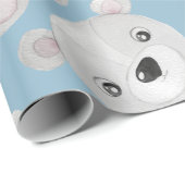 ブルーベアーウォーター色ボーイベビーシャワー ラッピングペーパー (ロールコーナー)