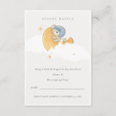 ブルーベアーオーバームーンボーイおむつラッフルベビーシャワー エンクロージャーカード (正面)