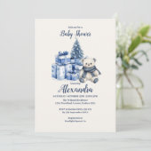 ブルーベアークリスマスベビーシャワー 招待状 (スタンド正面)