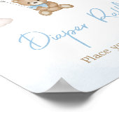 ブルーベアーバルーンベビーシャワーおむつラッフル ポスター (角)