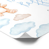 ブルーベアーバルーンベビーシャワーおむつラッフル ポスター (角)