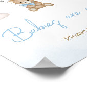 ブルーベアーバルーンベビーシャワーベビーは甘い ポスター (角)