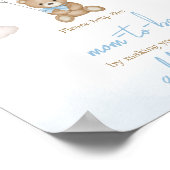 ブルーベアーバルーンベビーシャワー封筒ステーション ポスター (角)