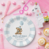 ブルーベアーバルーンベビーシャワー紙プレート ペーパープレート (パーティー)