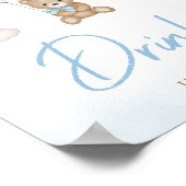 ブルーベアーバルーンベビーシャワー飲料 ポスター (角)