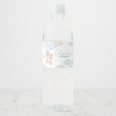 ブルーベアーバルーンベビーシャワー ペットボトルラベル (正面)