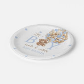 ブルーベアーバルーンベビーシャワー ペーパープレート (アングル)