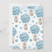 ブルーベアーバルーンベビーシャワー 招待状 (裏面)