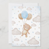 ブルーベアーバルーンベビーシャワー 招待状 (裏面)