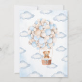 ブルーベアーバルーンベビーシャワー 招待状 (裏面)