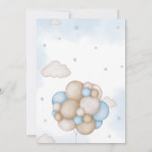 ブルーベアーバルーンベビーシャワー 招待状 (裏面)