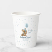 ブルーベアーバルーンボーイ赤ちゃんシャワー紙カップ 紙コップ (正面)