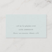 ブルーベアーバルーンモノグラムキッズプレイデイトコール 名刺 (裏面)