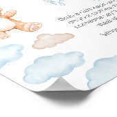 ブルーベアーバルーン赤ちゃんシャワーはベビー ポスター (角)