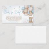 ブルーベアーバルーン赤ちゃんシャワーベビー エンクロージャーカード (正面/裏面)