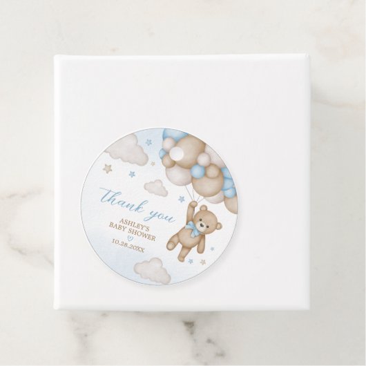 ブルーベアーバルーン赤ちゃんシャワー周り フェイバータグ (インサイチュ)