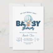 ブルーベアーベイビーシャワーを待つことができる 招待状 (正面)