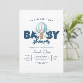 ブルーベアーベイビーシャワーを待つことができる 招待状 (スタンド正面)