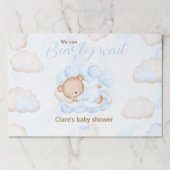 ブルーベアーベイビーシャワーティアウェイ紙ランチョンマット ペーパーパッド (正面)