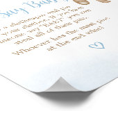 ブルーベアーベイビーシャワー言わないベビー ポスター (角)