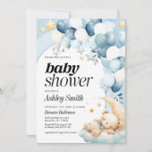 ブルーベアーベビーシャワー招待状 招待状 (正面)