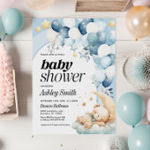 ブルーベアーベビーシャワー招待状 招待状