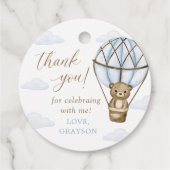 ブルーベアーホットエアバルーン男の子たち1st誕生日 フェイバータグ (裏面)