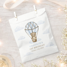 ブルーベアーホットエアバルーン男の子たち1st誕生日 フェイバーバッグ