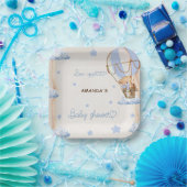 ブルーベアーホットエアバルーン赤ちゃんシャワー素朴 ペーパープレート (パーティー)