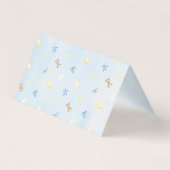 ブルーベアーボーイのベビーシャワー誕生日テーブル番号 (裏面)