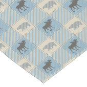 ブルーベアームースキャビン模様 ショートテーブルランナー (コーナー)