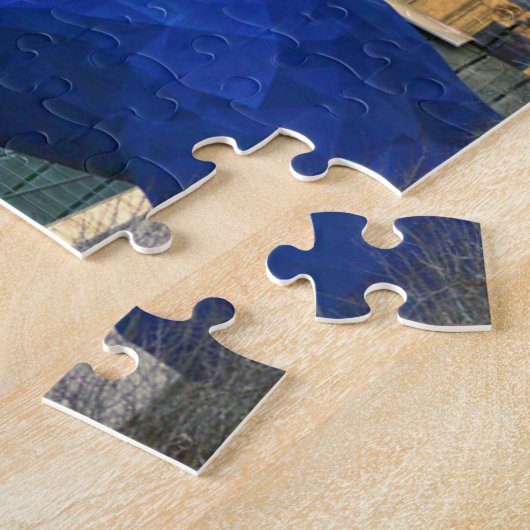 ブルーベアーモニュメントデンバー。クリスマスグリーティング ジグソーパズル (側面)