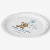 ブルーベア男の子の赤ちゃんシャワー紙プレート ペーパープレート (アングル)