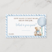 ブルーベア赤ちゃんシャワー推測用ゲームカード アドバイスカード (正面)