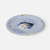ブルーベア金ゴールドが月の赤ちゃんシャワーを浴びる ペーパープレート (アングル)