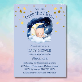 ブルーベア金ゴールドが月の赤ちゃんシャワーを浴びる 招待状