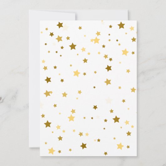 ブルーベア金ゴールドが月の赤ちゃんシャワーを浴びる 招待状 (裏面)