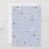 ブルーベア金ゴールドが月の赤ちゃんシャワーを浴びる 招待状 (裏面)