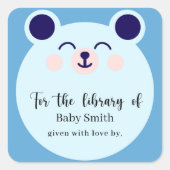 ブルーベア - ベビーシャワーライブラリー スクエアシール (正面)