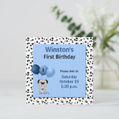 ブルーベイビーの1歳誕生日パーティーダルメシアンテーマ 招待状 (スタンド正面)