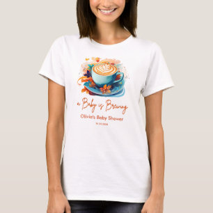 ブルーベイビーはコーヒーを淹れる ママになる ベビーシャワー Tシャツ