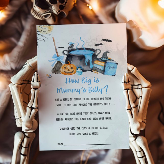 ブルーベイビーはビッグ・マミーのお腹の中で育っています (Boy Halloween Baby Shower How Big is Mommy's Belly Game)