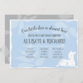 ブルーベイビーガーデン 鹿ちゃんのベイビーシャワー招待状 招待状 (正面/裏面)