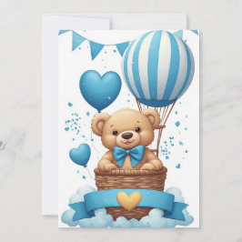 ブルーベイビーシャワーテディベア🧸 招待状