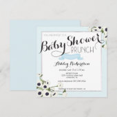 ブルーベイビーシャワーブランチ招待状 招待状 (正面/裏面)